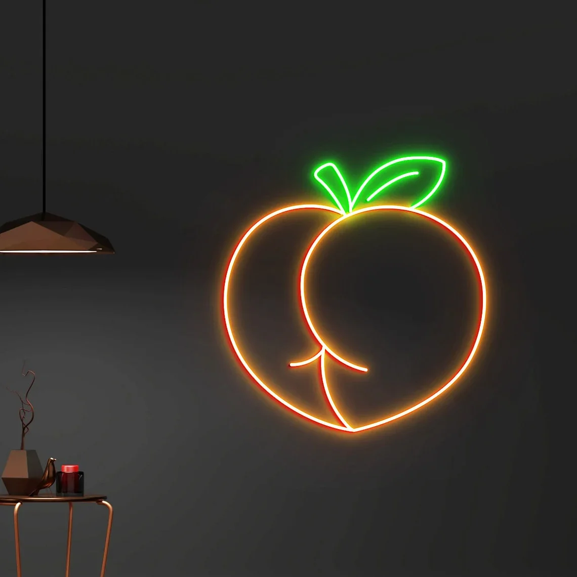 Peach Butt Neon Sign Bar Game Room Bedroom Night Lamp Teens Anime LED Lights Wall Art Decor Personalized Lights Living Game Room