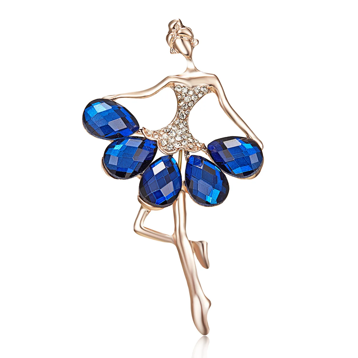 SKEDS Exquisite Crystal Ballet Dancer Brooches Jewelry Pins For Lady Elegant Women\'s Brooch Pin Decorative Suit Clothing Badges