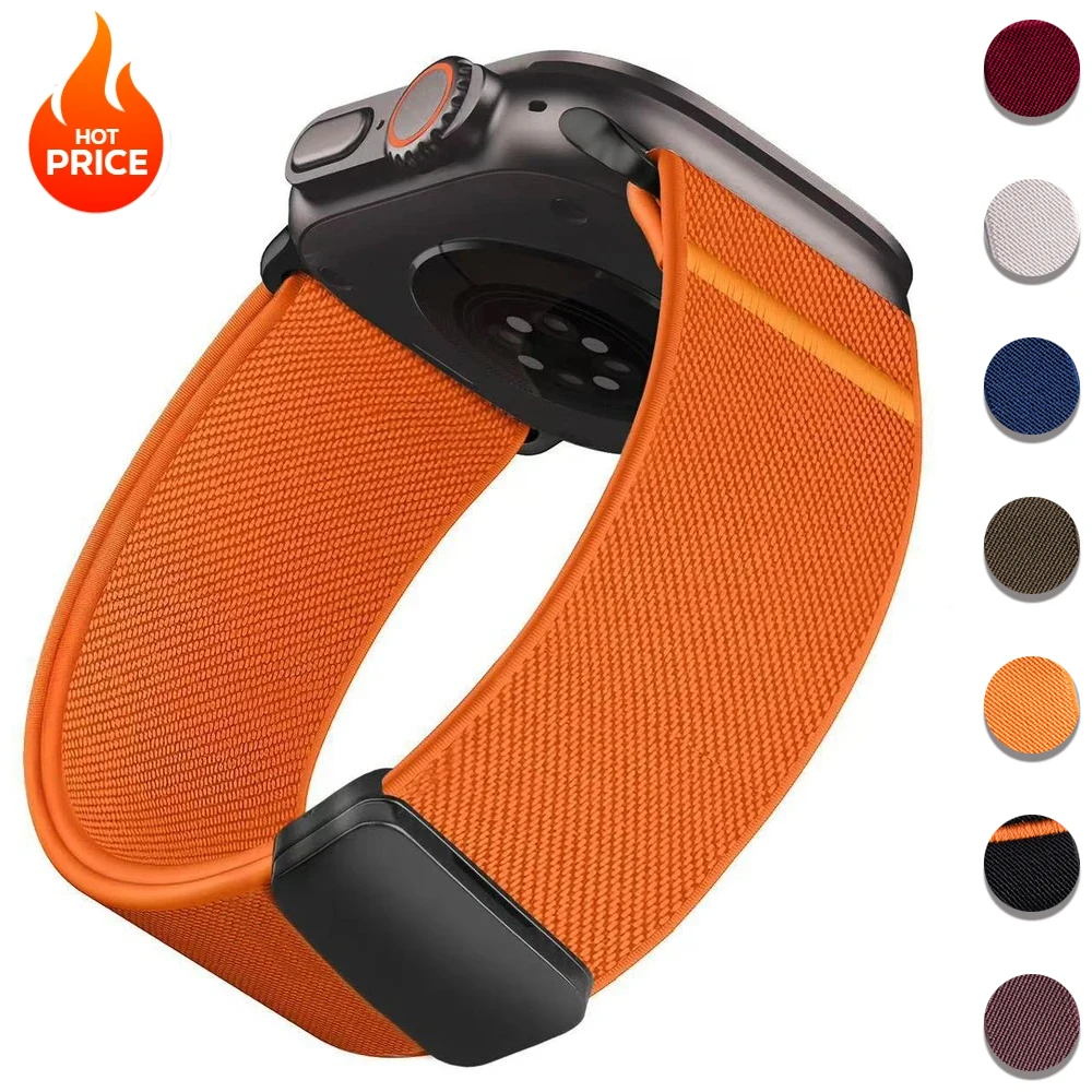 Magnetisches Nylon-Schlaufenarmband Elastisches Armband für Apple Watch Ultra 3 49mm für iWatch Series 11 10 9 8 7 6 SE 5 4 46mm 45mm 44 42mm