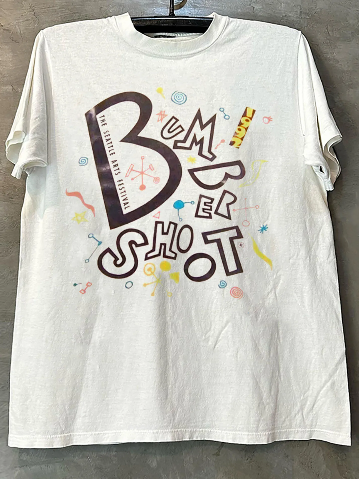 Bumbershoot Retro Art School Style Short Sleeve T-Shirt Pure Cotton Half Sleeve Breathable Casual Fun Print Unisex Summer Top