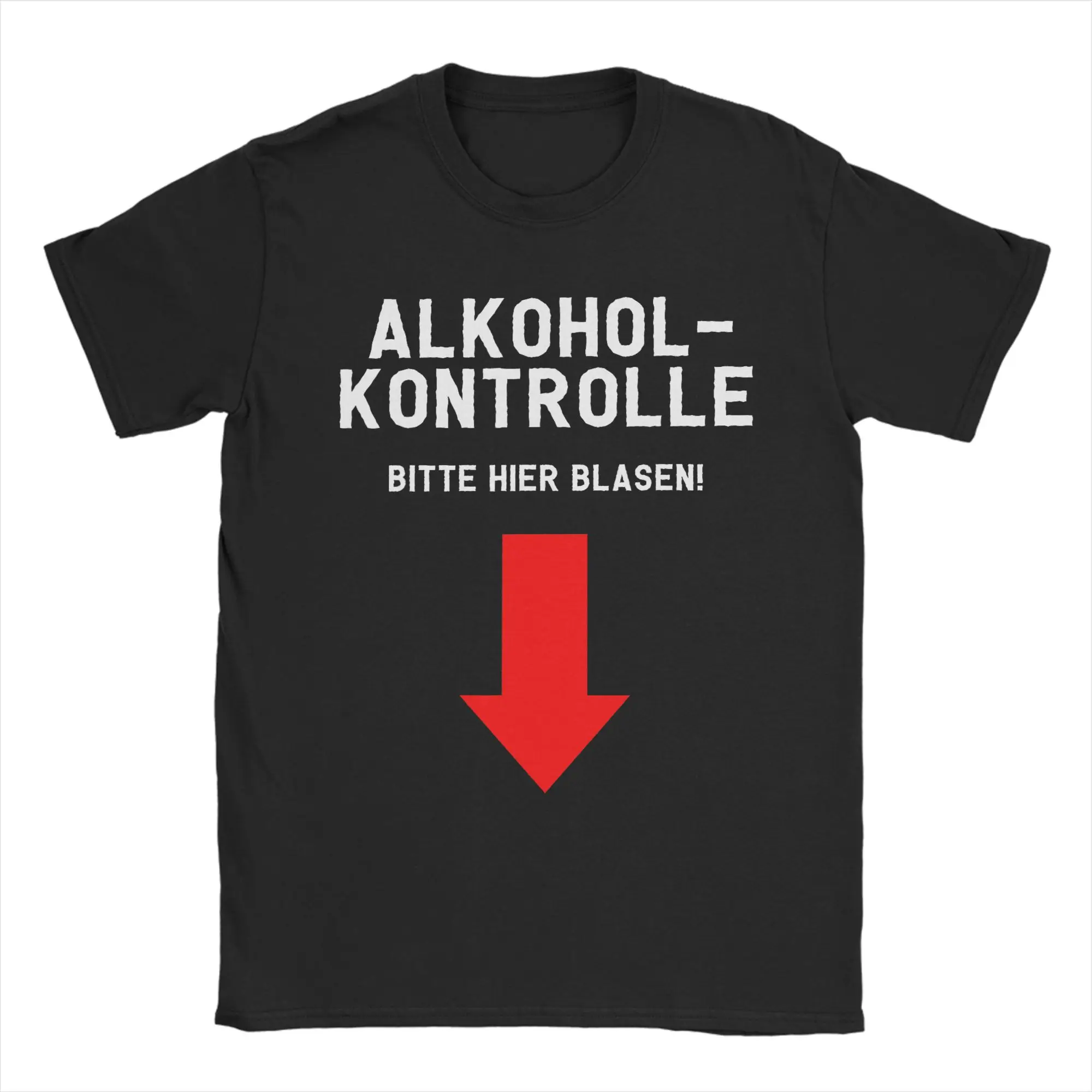 Alcohol control   please blow here T-Shirts for Men  Fashion Cotton Tees Crewneck Short Sleeve T Shirt Gift Tops