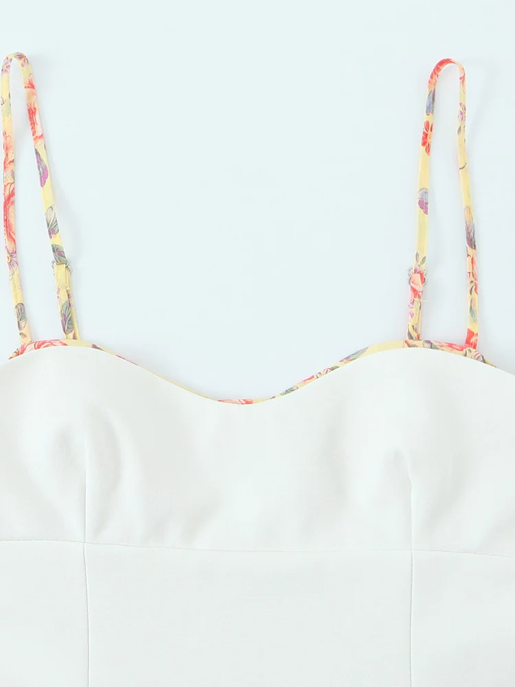 KUCLUT 여성 패션 패치 워크 백 레스 사이드 지퍼 Camis 빈티지 얇은 스트랩 v 넥 여성 세련된 레이디 탱크 탑