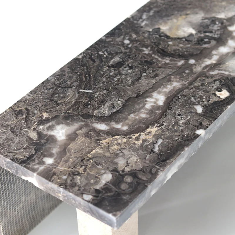 التخصيص جميل مصقول أسود بني الحجر الطبيعي خطوة درج حالة فقي الدرج الرخام