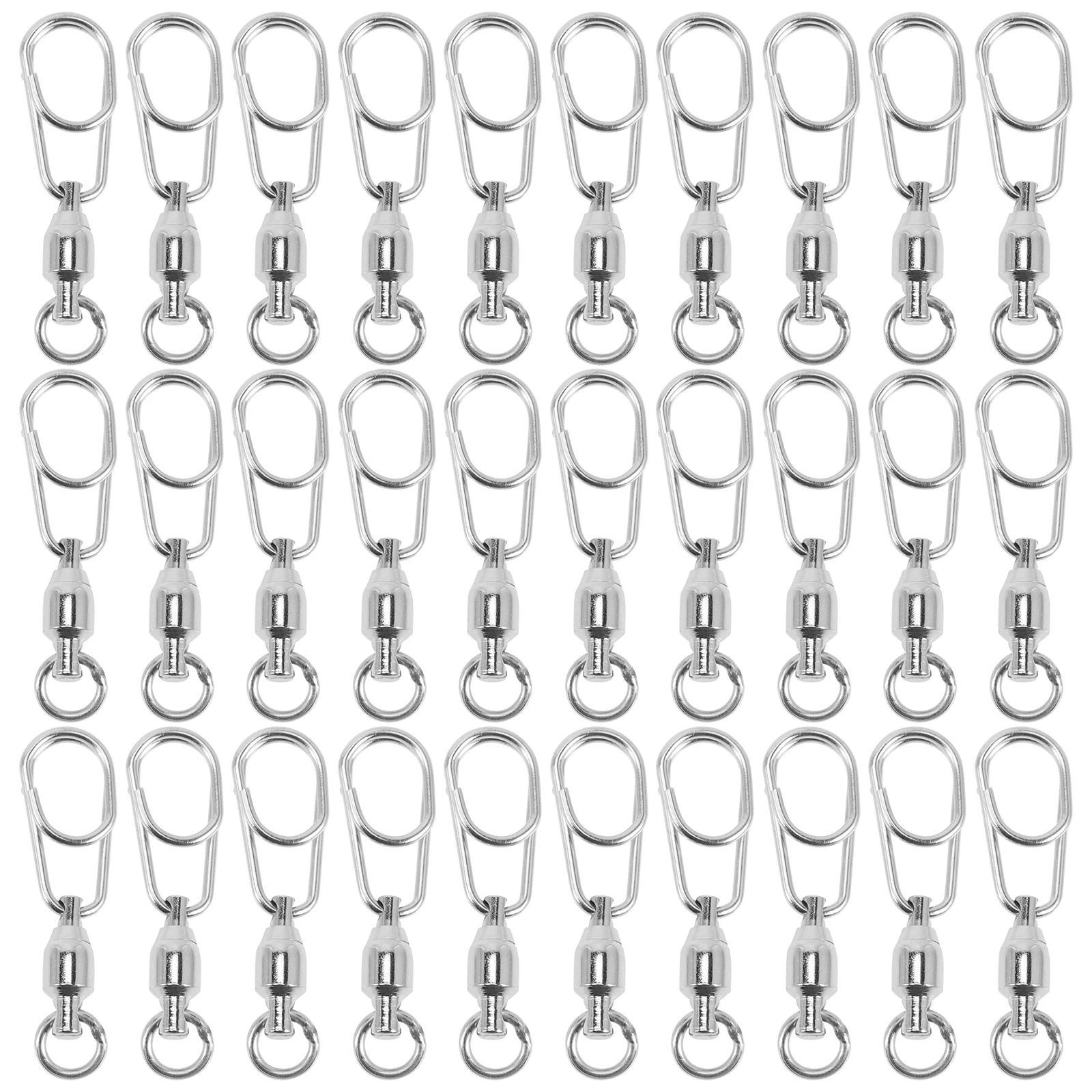 

30pcs Bait Swivels Flexible Rotation Strong Pull Resistant Easy Connection Small Parts Replacement Swivel Saltwater Fishing