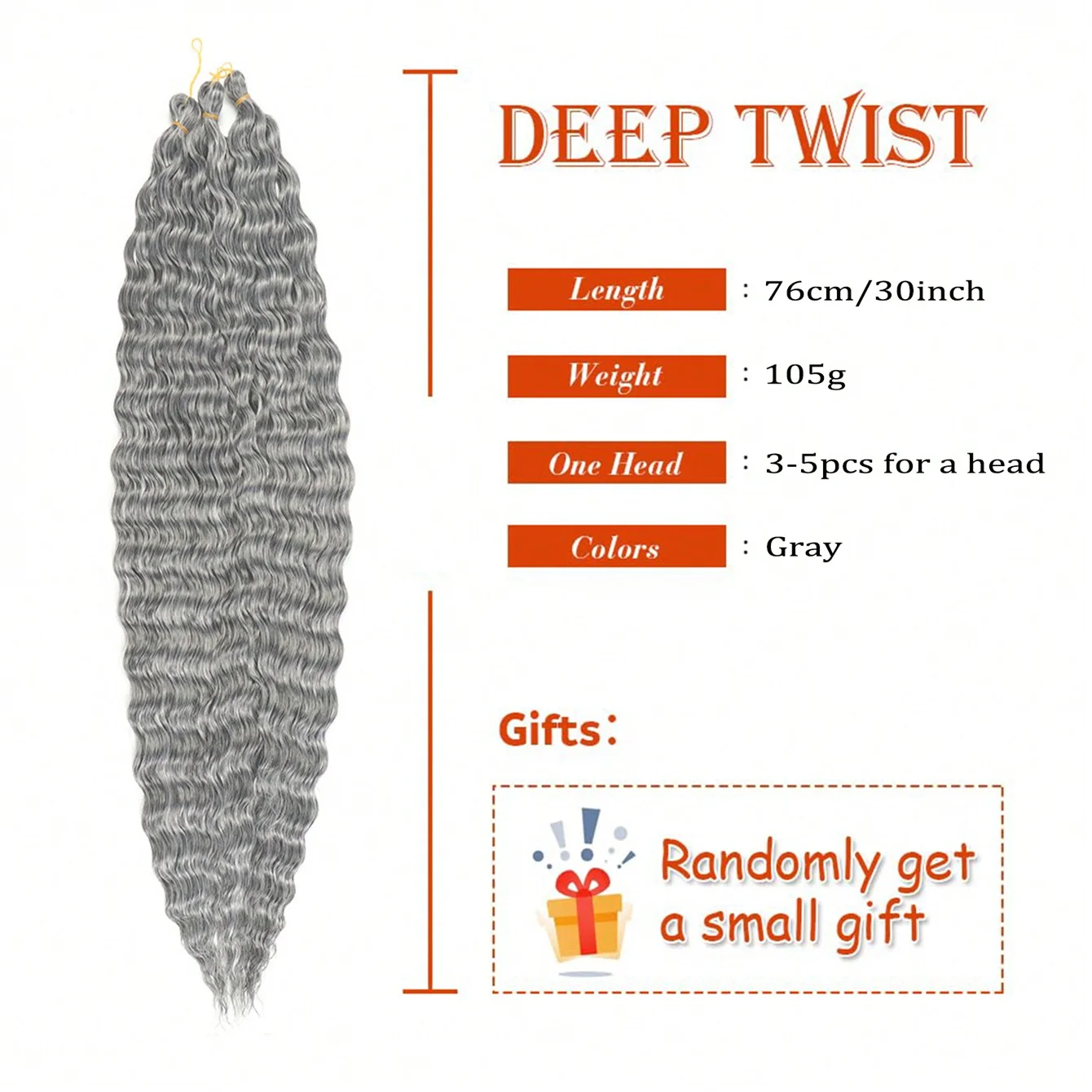 1 Stück 30 Zoll tiefe Welle Flechthaar synthetische lockige Häkelverlängerungen gewellte böhmische Zöpfe für Frauen tägliche Party Urlaubsgebrauch