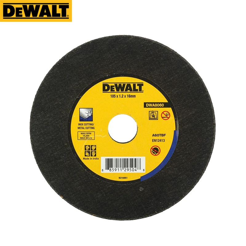 DEWALT DWA8060 100x1.2x 16mm Extra Thin Metal Cut Off Wheel Inox Metal Cutting Durable Long Life Wheels Fibre Glass Mesh