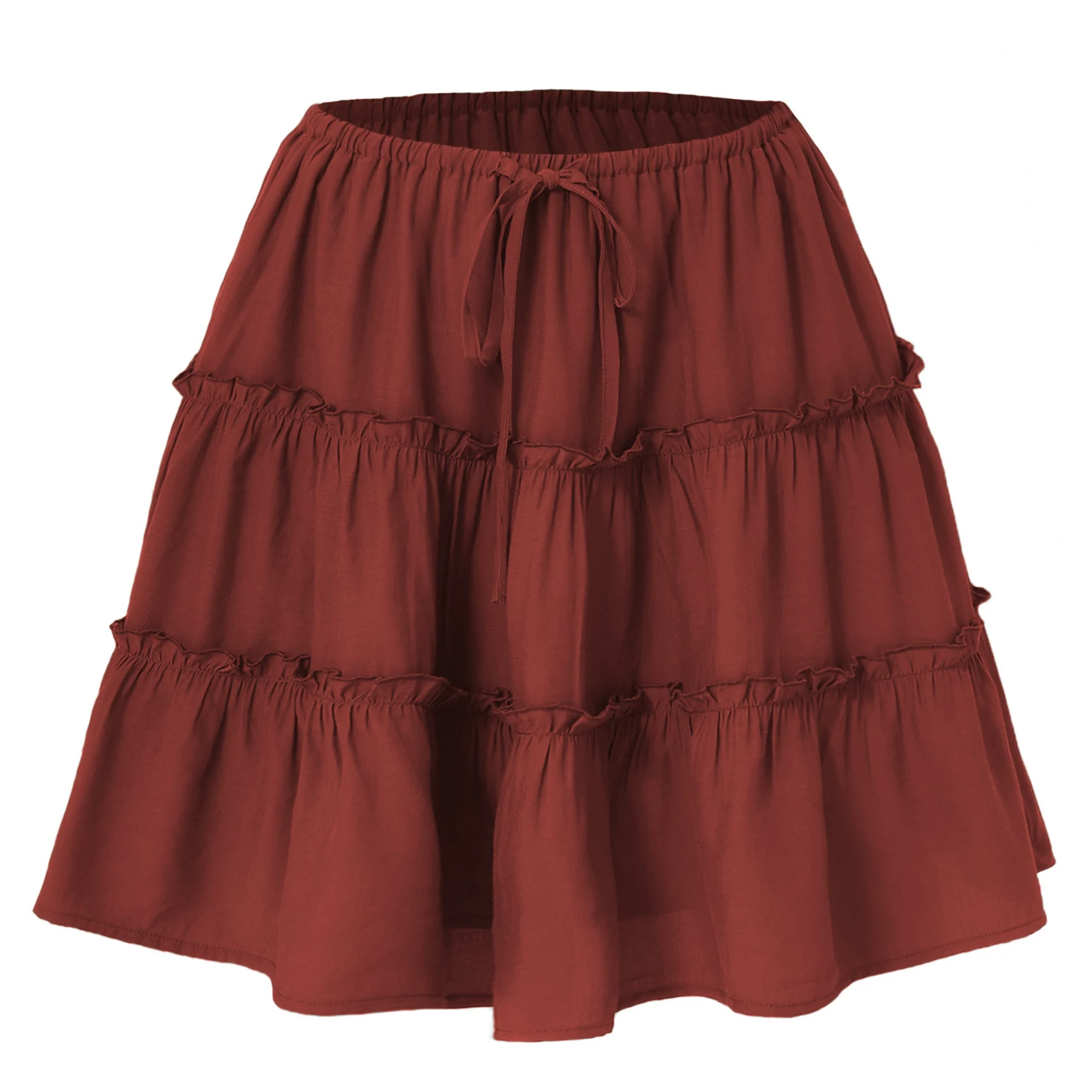 

【SEE】Women Floral Flared Short Skirt Cute High Waist Ruffle Skirt Beach Mini Skirt
