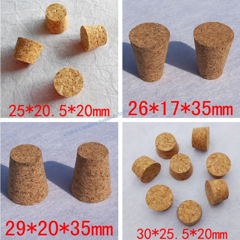 10~100 unidades de tapones de corcho de madera cónicos surtidos de 13mm a 39mm de diámetro superior para botellas de vino, variedad de tapones de repuesto para botellas
