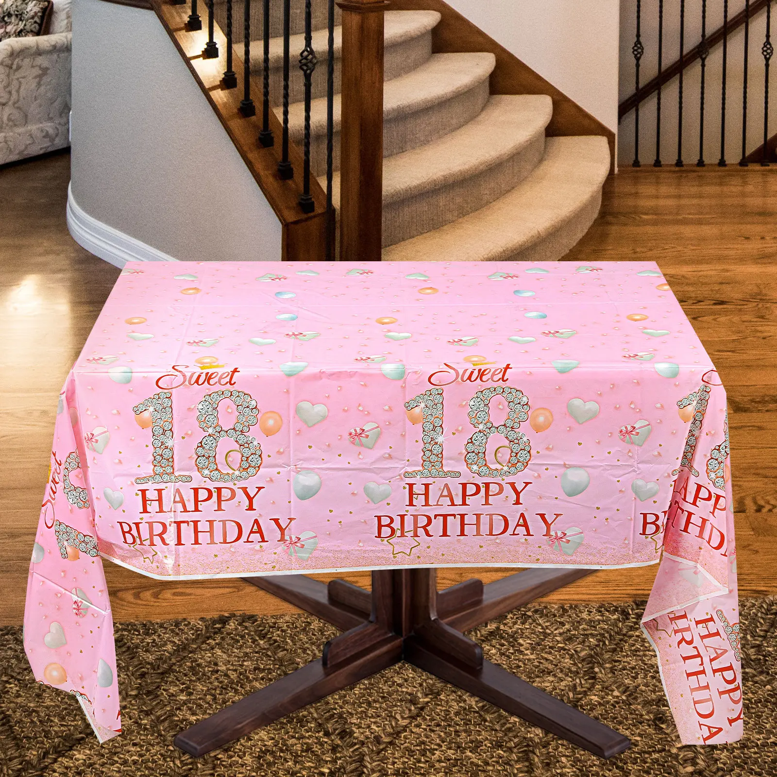 1Set Disposable Party Tableware Set Birthday Themed Plates Cups Cutlery Kit Convenient No Wash Needed for 18Th Birthday