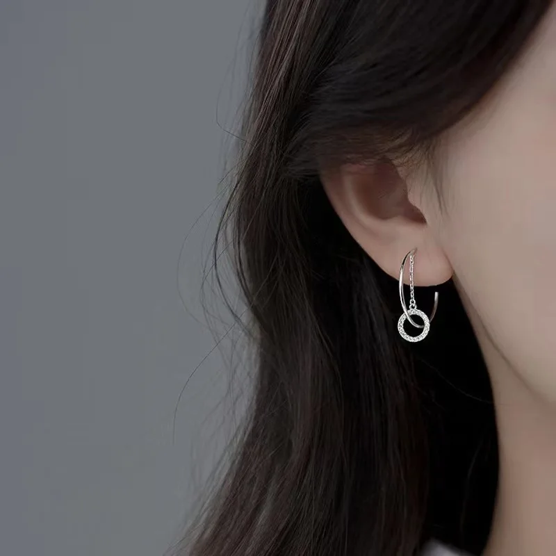 Xu Zhihui's Red Balloon Half Round Love Landing Earrings Liu Renna Korean Drama Korean Version Female Gift Jewelry