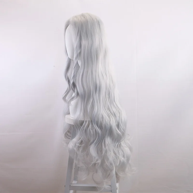 Peruka My Hero Academia Sezon 4 Badu Długa Kręcona Niebiesko-Szara Peruka Cosplay