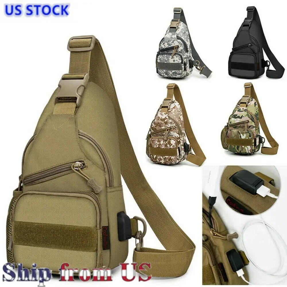 

Men's Backpack Tactical Strap Chest Pack Shoulder Bag Outdoor Hiking Travel Bag Oxford Cloth Crossbody Bag