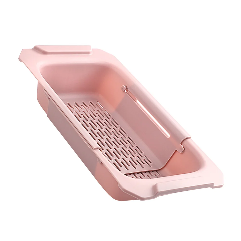 

Retractable Drain Basket Sink Strainer Smooth Edge No Burr Kitchen Camping Drying Rack Vegetables Draining Basket Home Storage