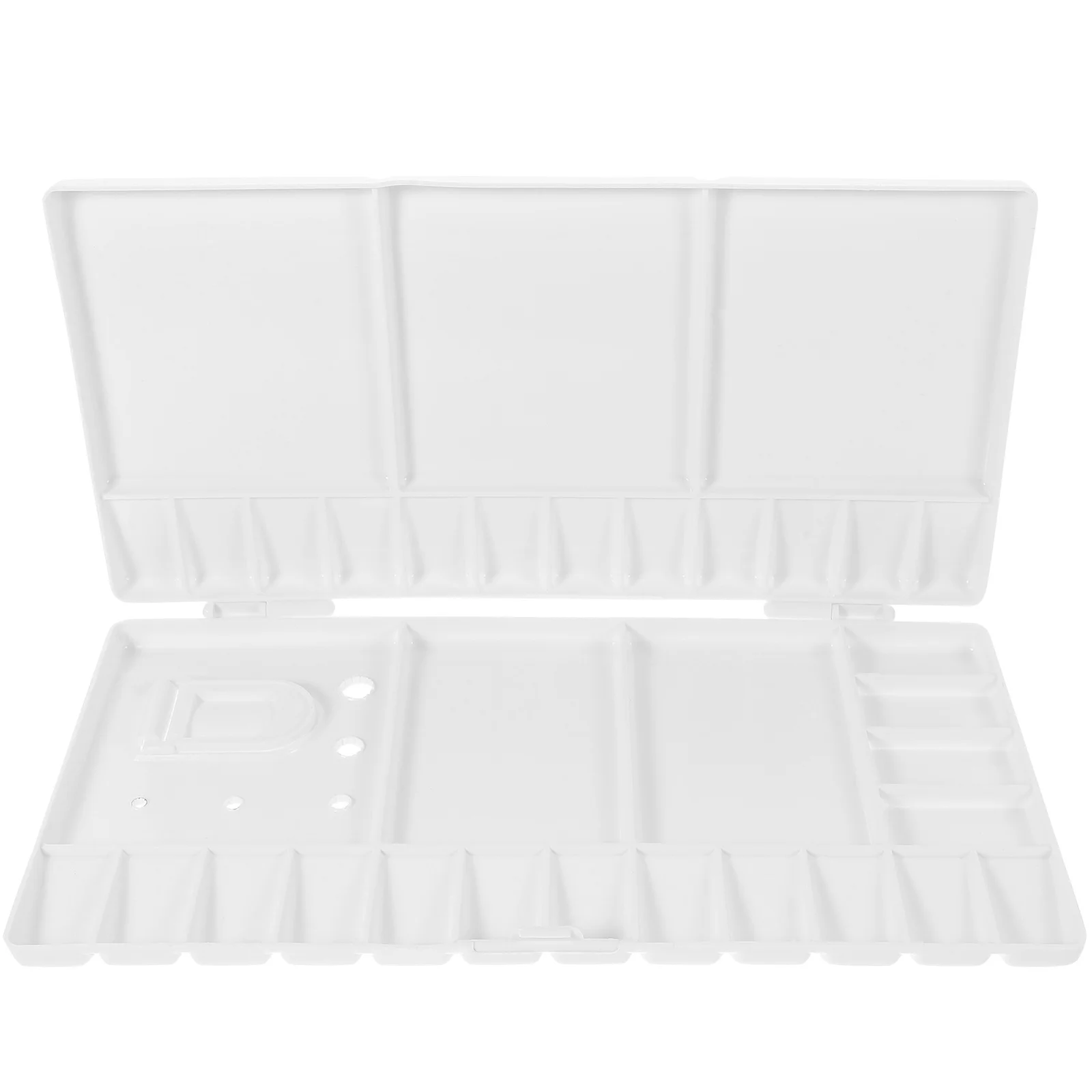 28 حجرة من البلاستيك 5 أقسام كبيرة حامل فرشاة الإبهام لوحة قابلة للطي للفنانين والطلاب لون البليت للسفر #2