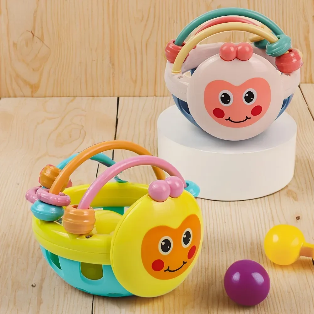 كرة خشخيشة ناعمة للتسنين والحسية للأطفال - لعبة تعليمية مبكرة لحديثي الولادة للإمساك اليدوي واستكشاف اللمس