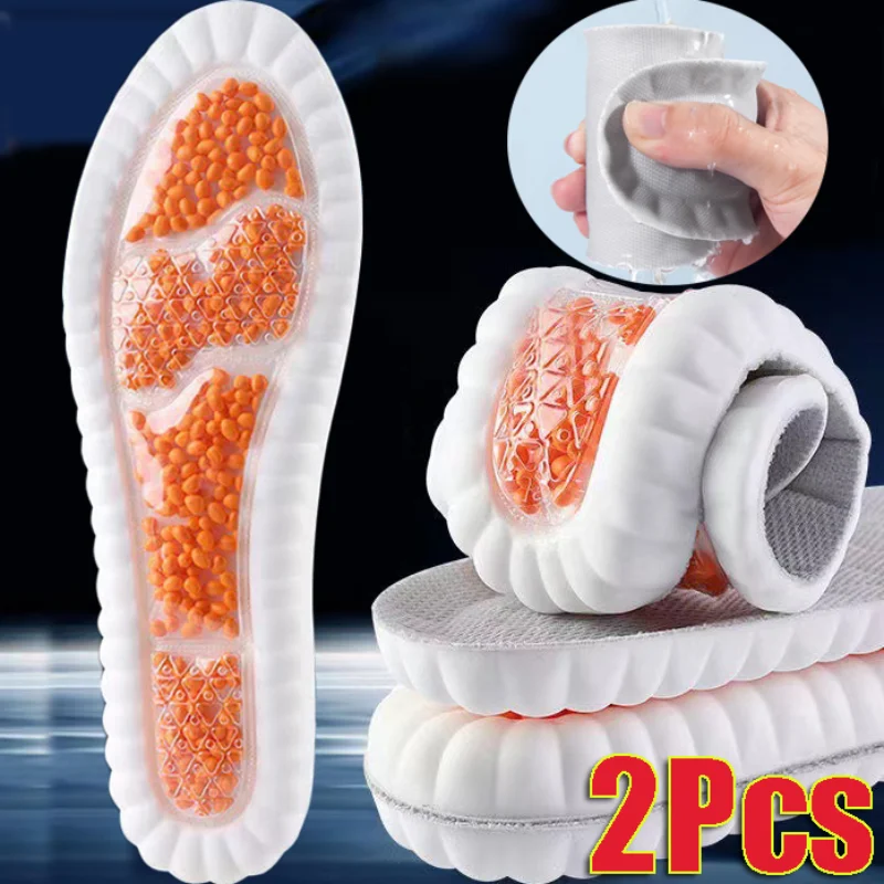 

Sport Insoles 4D Latex Insole for Men Women Shock Absorption Deodorant Breathable Cushion Super Soft High Elasticity Shoe Pads