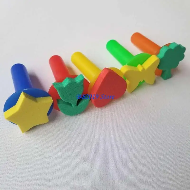 

Q0KB 5pieces Красочные штампы губки Art Craf