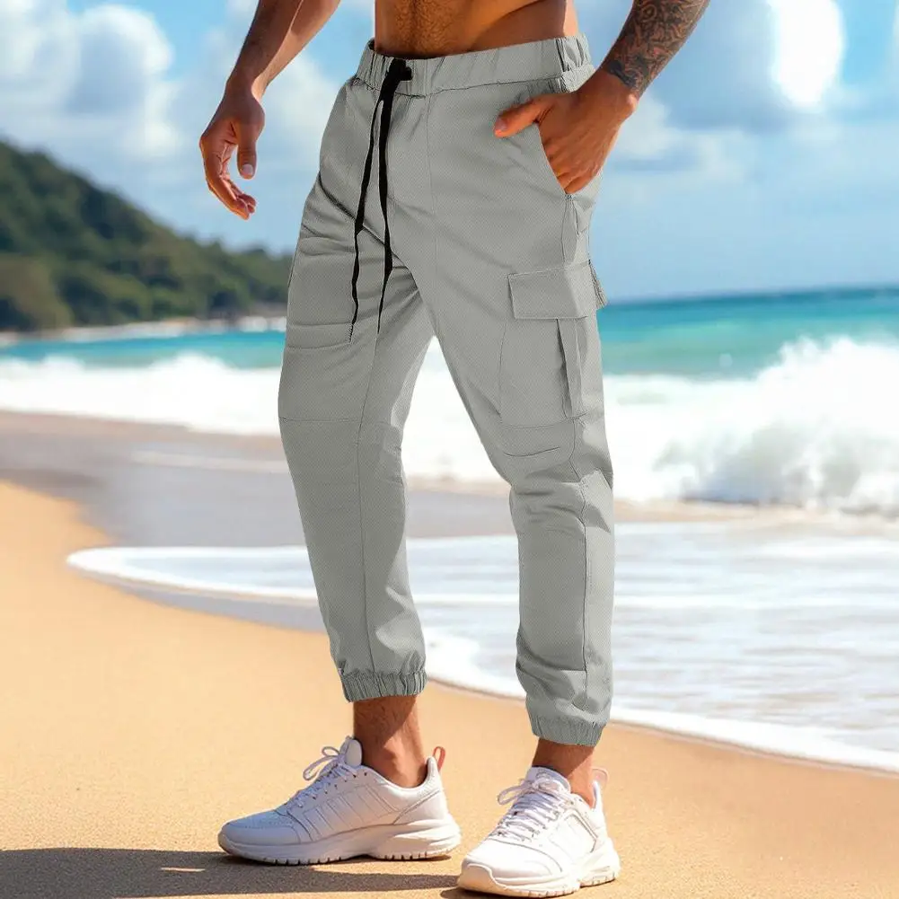 

Men Cargo Pants Drawstring Waist Jogger Pants Men's Cargo Jogger Trousers Drawstring Waist Multi-pocket Trousers Jogger Pants