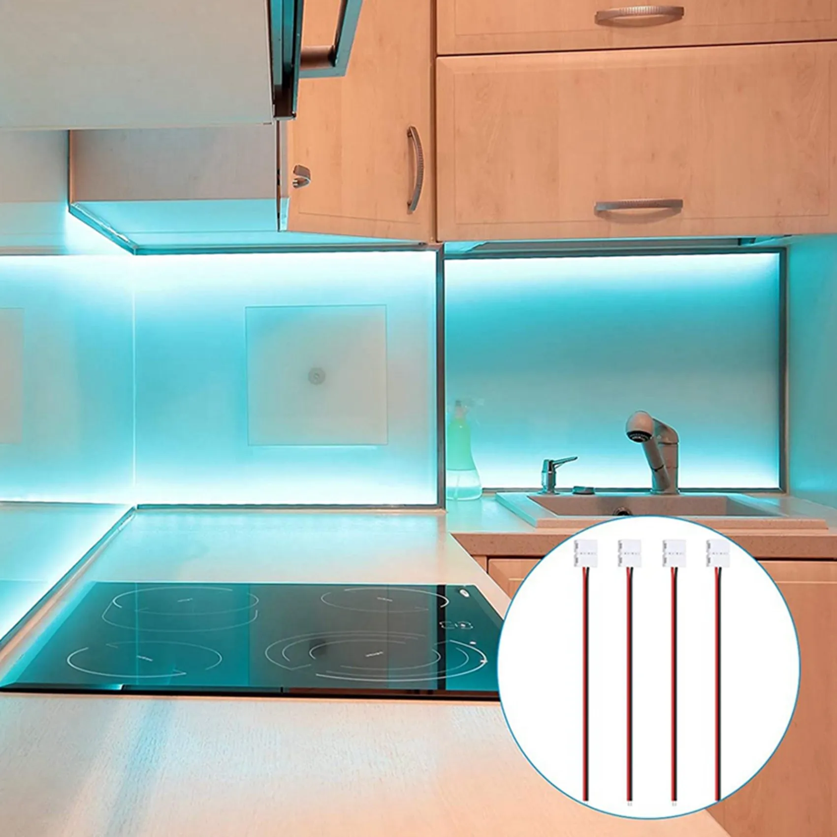 ETRT 48Pcs 8Mm 2 Pin LED Strip Light Connector For 8 Mm Wide Flexible SMD 3528 2835 Single Color LED Strip Lights Solderless