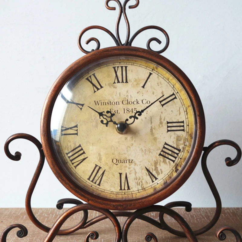 

Creative clock retro luxury clock antique living room bedroom table clock decoration