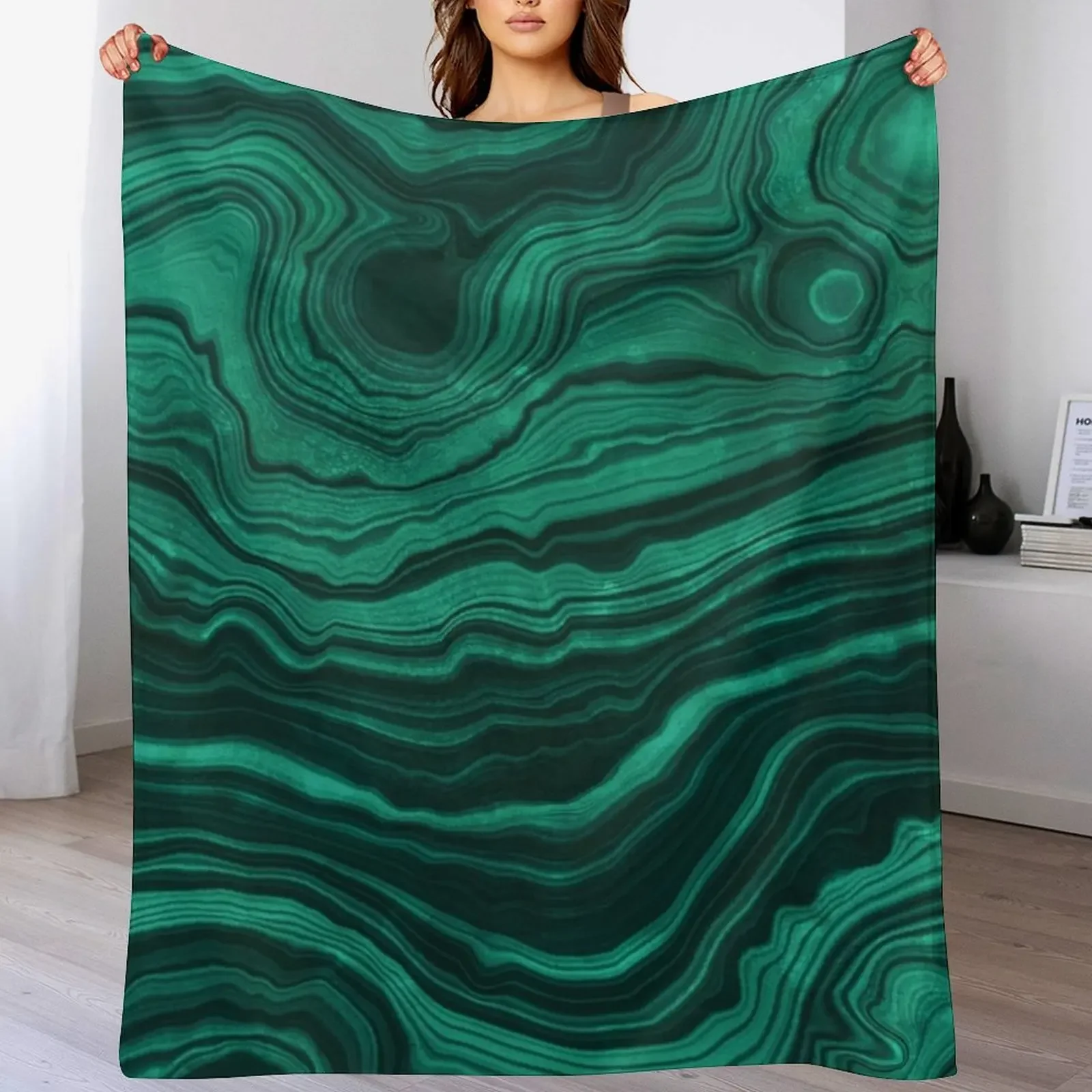 

Malachite Texture 01 Throw Blanket Cute Plaid Luxury Brand Bed Fashionable Soft Beds Blankets