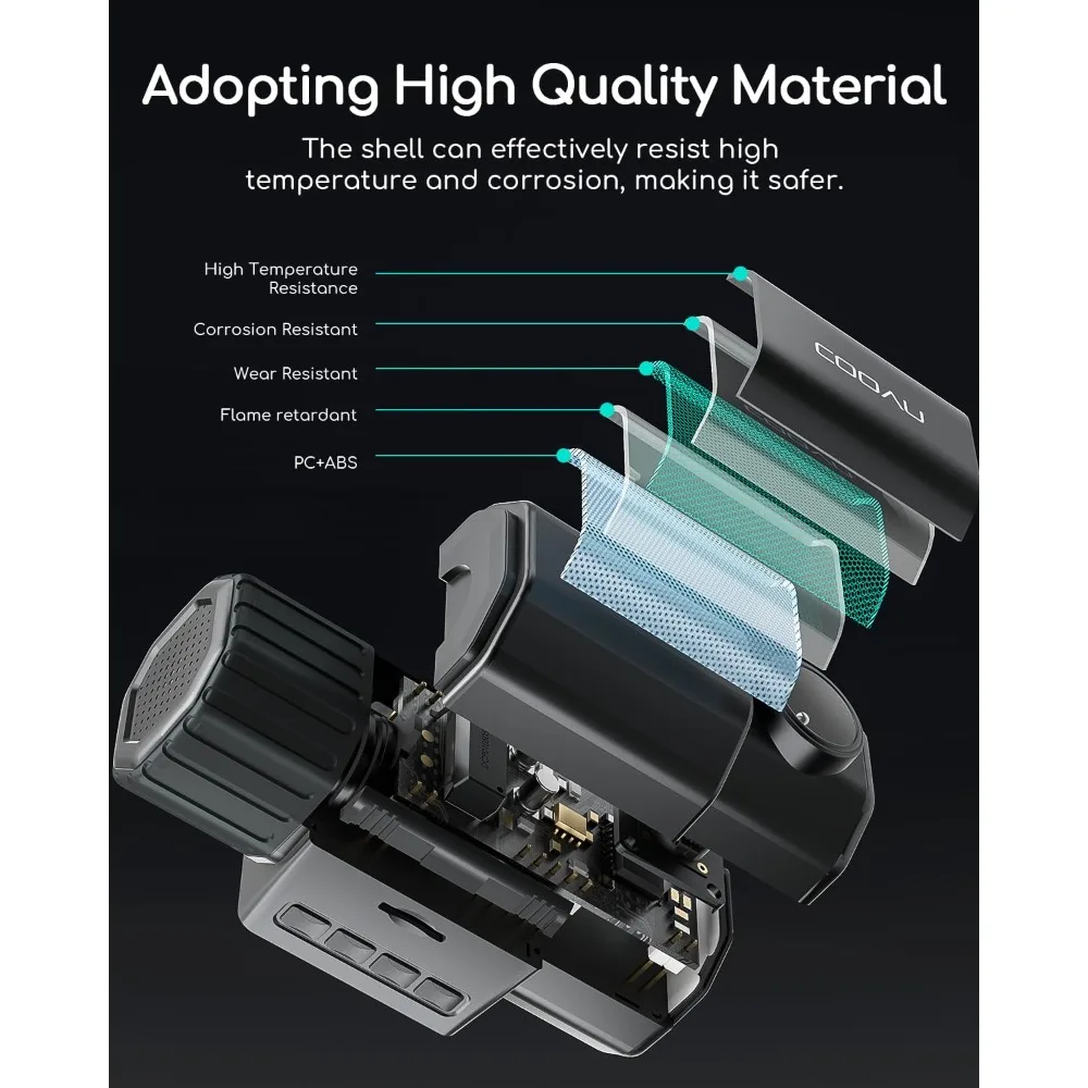 كاميرا COOAU D20 Dual Dash أمامية وداخلها مع بطاقة 256 جيجابايت ونظام تحديد المواقع WiFi، كاميرا داش 2.5K 1080P للسيارات، كاميرا داش كام مثالية لـ U-BER