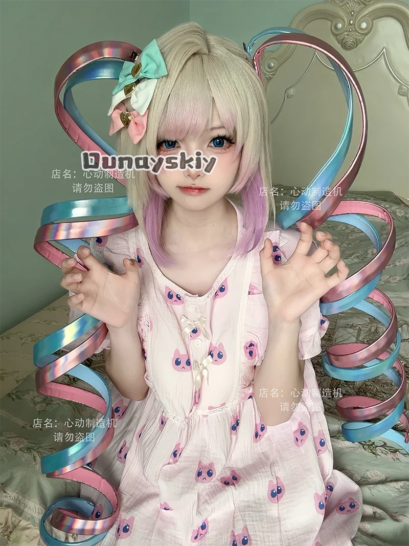 Game Needy Girl Rain Angel Pink Cat A P jiri kei T-shirts Pants Set Pajamas Nightdress Cosplay OverdoseFor Halloween Party view 2