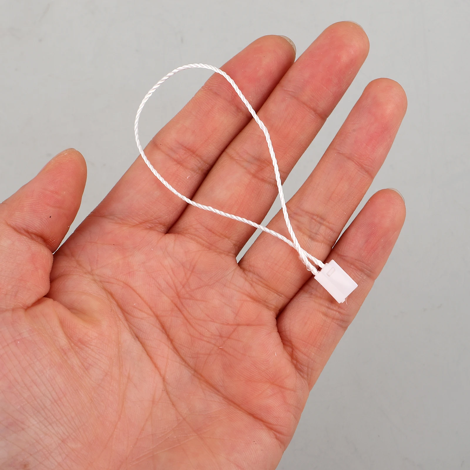 

Plastic Square Buckle Hang Tag String Beige Snap Pin Loop Fastener Universal for Clothes Bags Luggage Label Ties