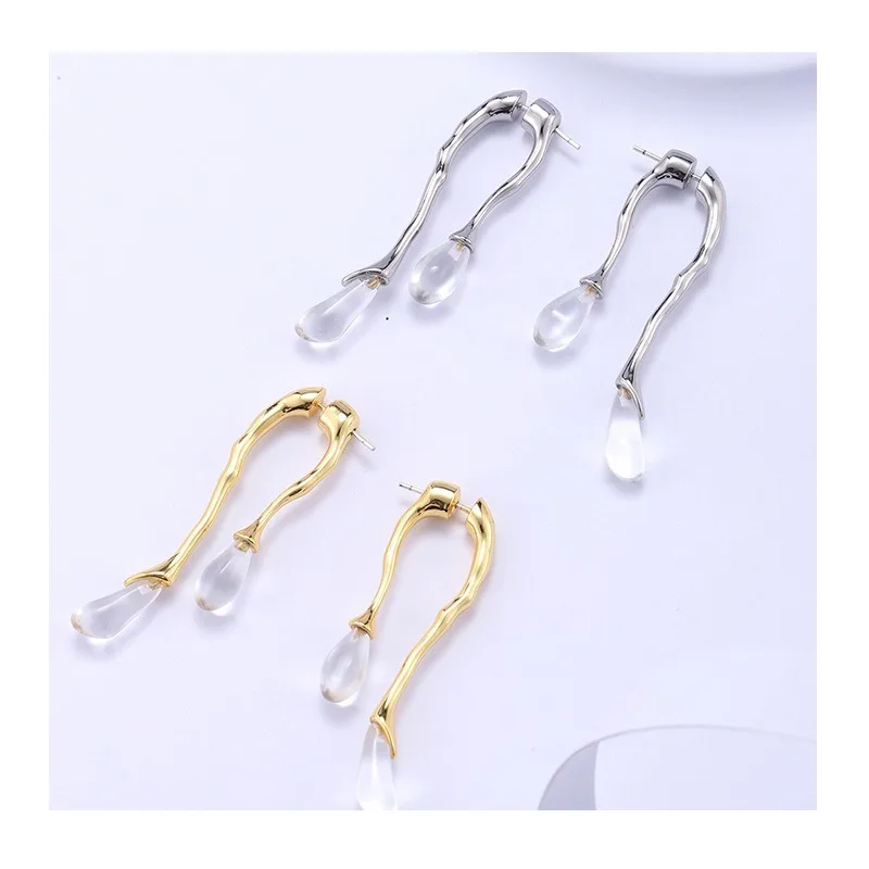 

Earrings Designer New Fashion Temperament Copper Plated Real Gold Glass Qingdao Jewelry Women's Earrings Earrings Earrings