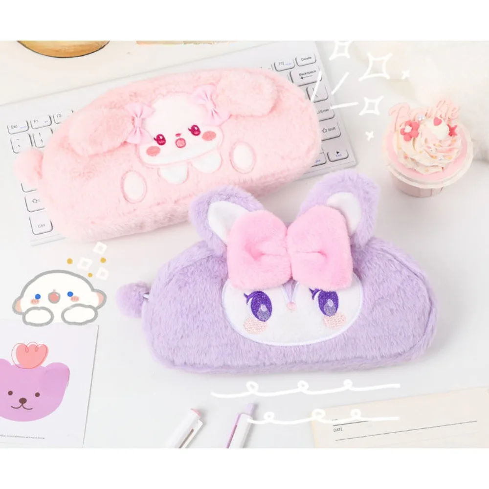 

Cartoon Anime Plush Pencil Bag Cute Large Capacity Japanese Stationery Student Stationery Box Girl Gift Pencil Pouch Kawaii Bag