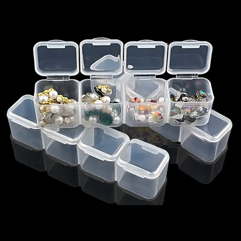 28 Cells Plastic Empty Container for Rhinestones Beads Organizer Box Nail Art Storage Case Rhinestones Gems Accessories 4 Styles