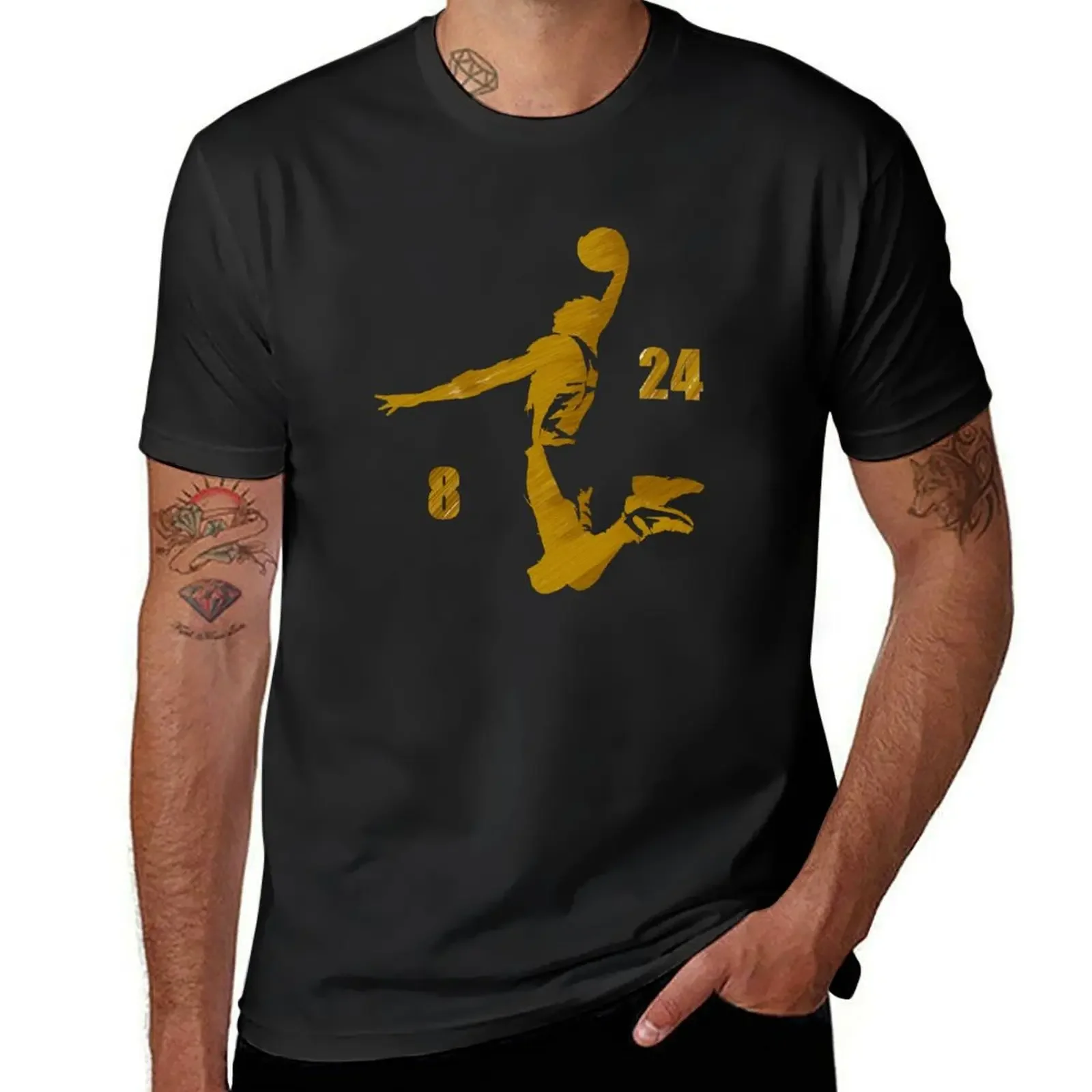 

Number 8 and 24 Basketball Sport Memorial T-Shirt football t shirt tops black t-shirts for men