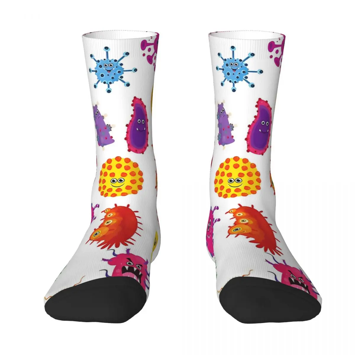 

Winter Warm Fashion Men's Women's Cute Bacteria Virus Ecoli Microbiology Socks Corona Germs Sweat Absorbing Skateboard Socks