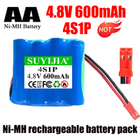 4.8V 600mAh AA 4S1P Ni-MH Rechargeable Battery Pack for Drone Electronic Tools LED Light Flashlight TV Remote Control MP4MP3
