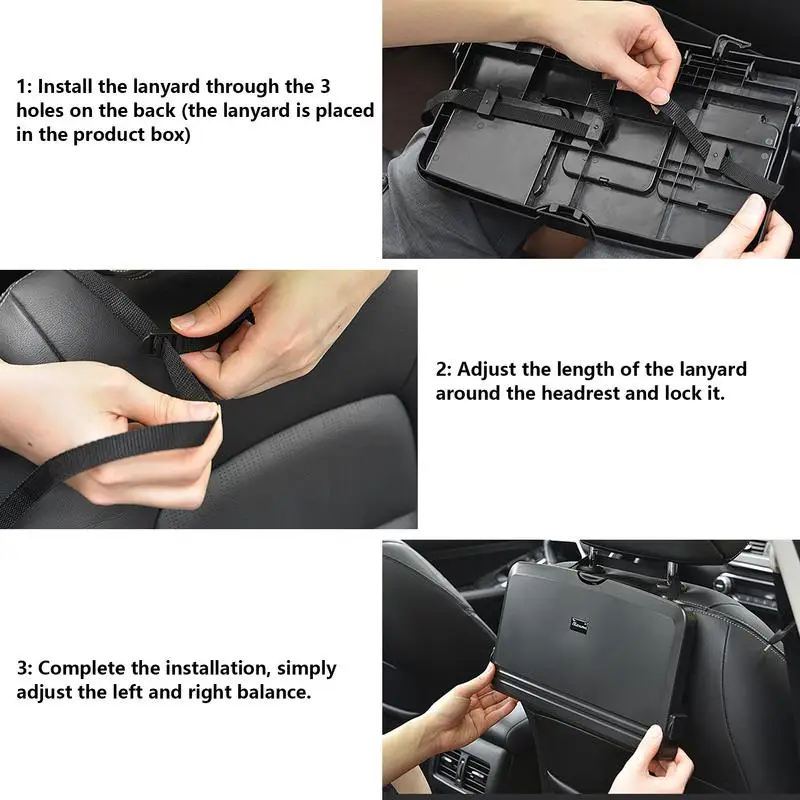 Back Seat Car Trays for Eating Car Back Seat Travel Tray Working Desk Multi-functional Car Dining Table with Phone and Cup