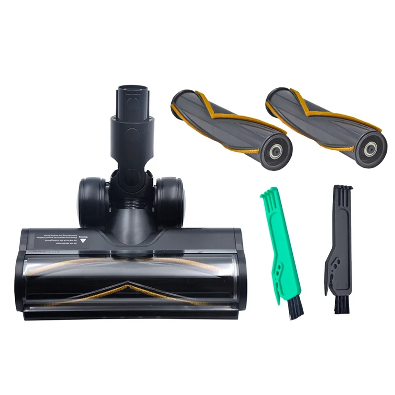 B90B-Vacuum Electric Floor Brush+2Xroller Brush For Dreame R10 R20 R30 T30 Floor Soft Roller Brush Head With LED Dust Light