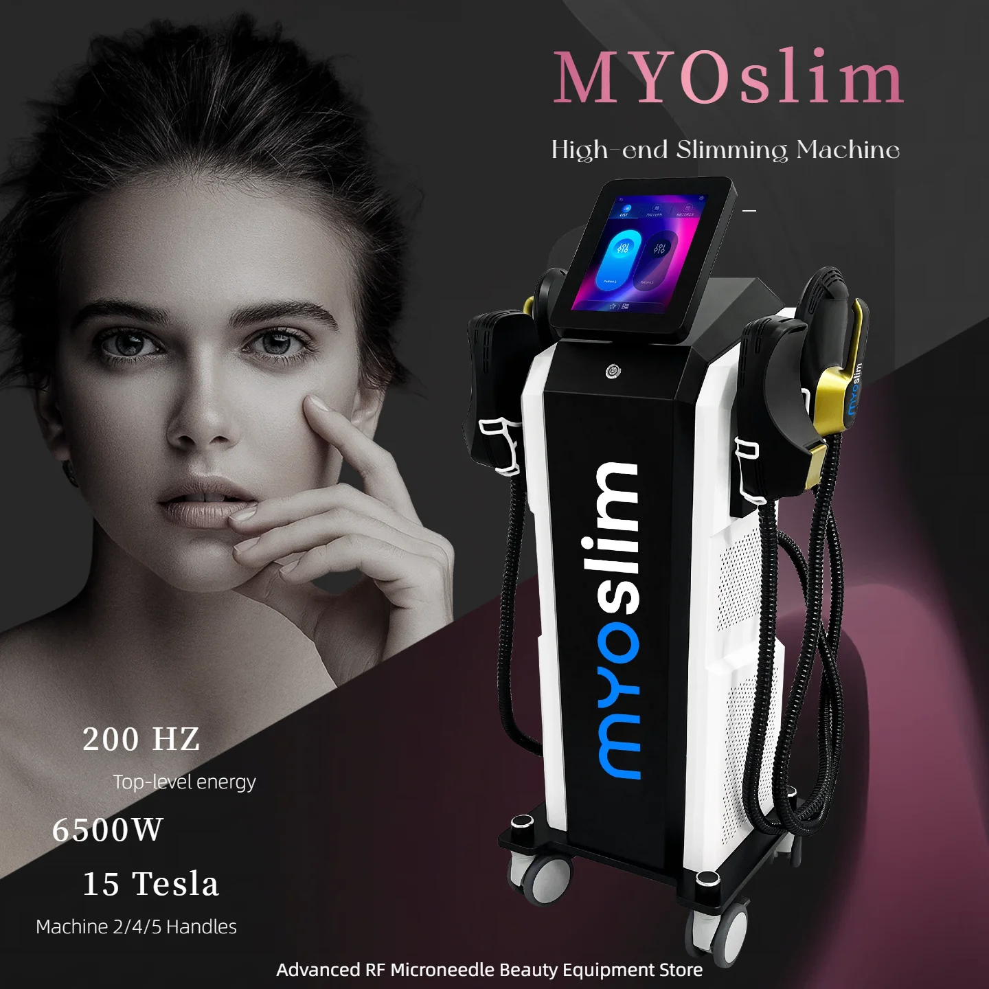 

Неинвазивная машина RF HI-EMT мощностью 6500 Вт MYOslim EMS для моделирования тела для похудения и сжигания жира для домашнего использования в салоне.