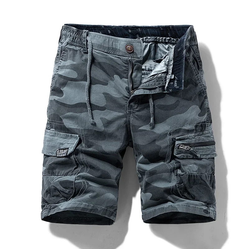 Pantalones cortos de camuflaje de algodón para hombre, Bermudas informales para correr en la playa, verano, novedad