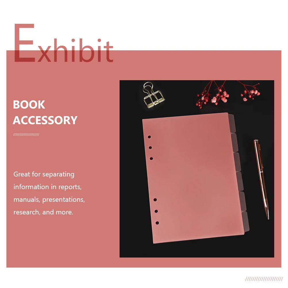 

12pcs Notebook Colored Binder Partition A5 Loose Leaf Page Markers Plastic Aesthetic Dividers A5 Dividers Punched
