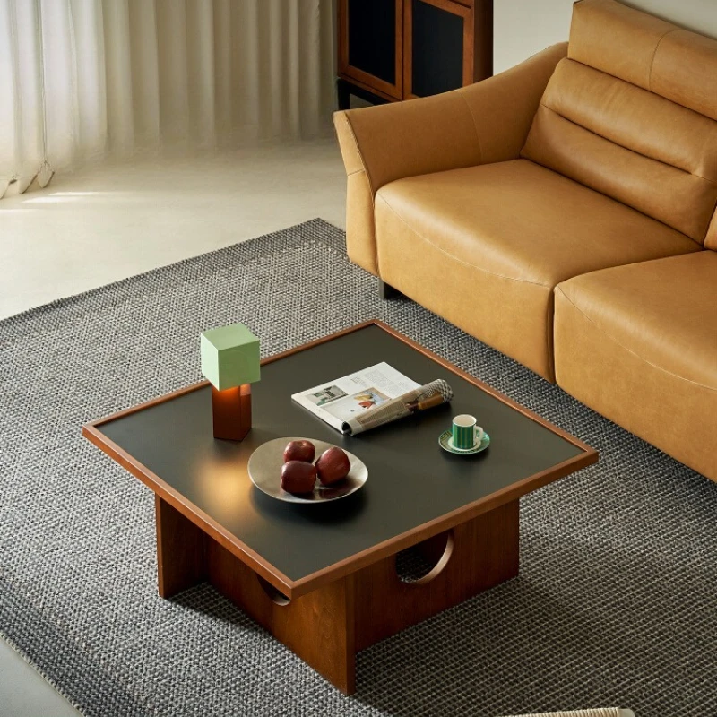 

Tree cave coffee table medieval rock slab solid wood small apartment living room French retro tea table