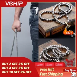 Tactical 10MM Steel Chain Buddha Beads Self Defense Hand Bracelet Necklace EDC Outdoor Tools Self Protection Survival