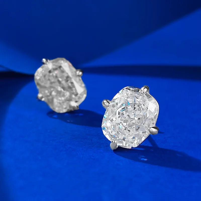 Charm Cushion 3ct Moissanite Diamond Stud Earring 100% Real 925 sterling silver Promise Wedding Earrings for Women Party Jewelry