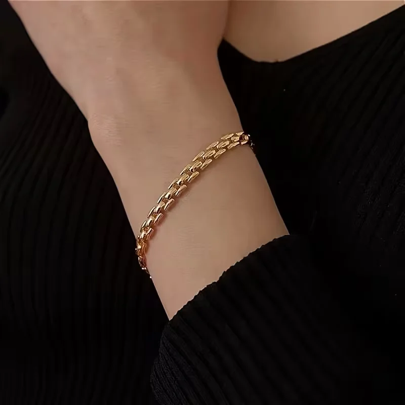 2026 New Vintage Watch Strap Bracelets Stainless Steel Link Chain Bracelet for Woman Men Party Korean Version Waterproof Jewelry