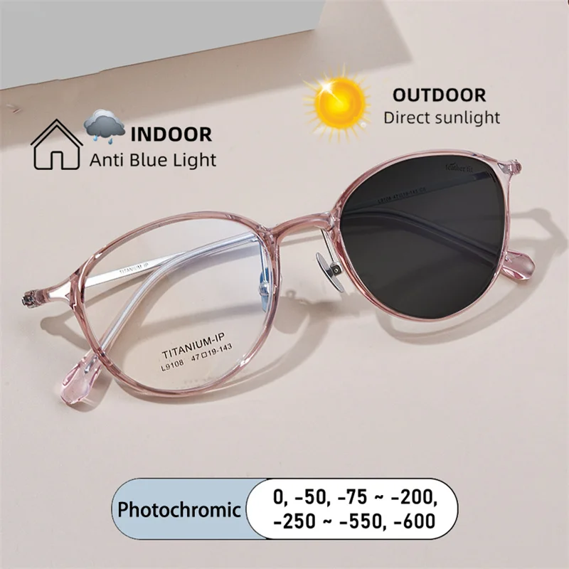New Fashion Brand Design Round Small Green Frame Myopia Glasses Prescription Shortsight Anti Blue Light Men Short Sight Eyewear
