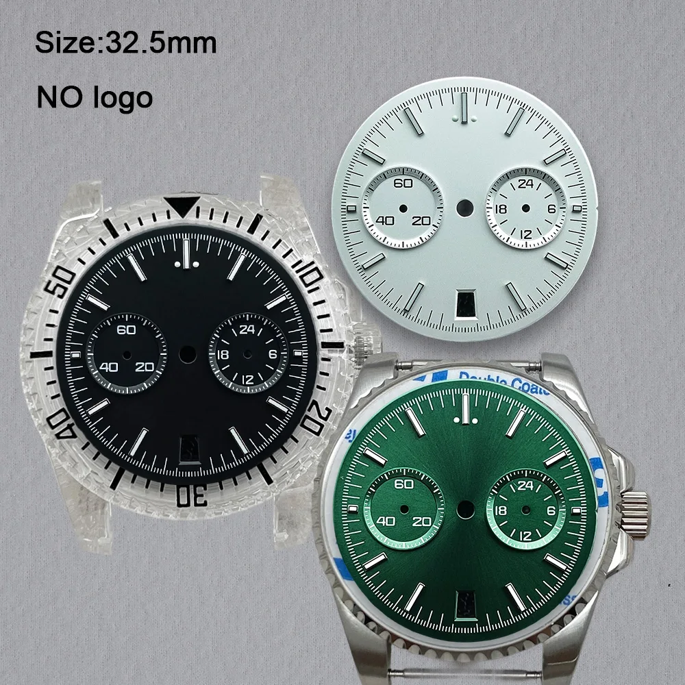 No Logo 32.5mm Blank Dial For VK64 Movement Watch Dials Hands Custom Logo Watch Modification Accessories