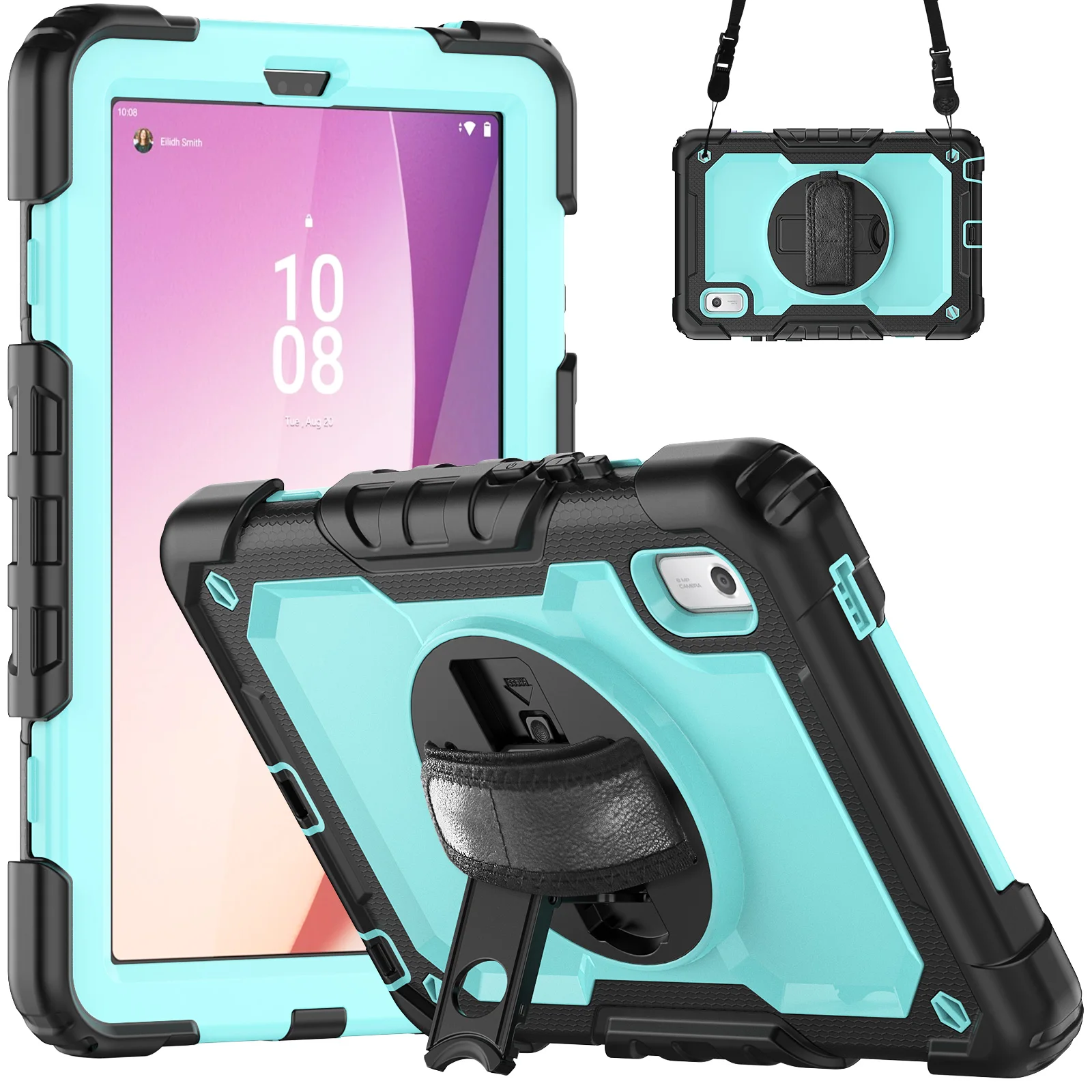 Armor Case for Lenovo Tab M9 TB-310FU TB-310XU M8 4rd Gen TB-300FU TB-300XU Shockproof Rotatable Cover With Hand Shoulder Strap