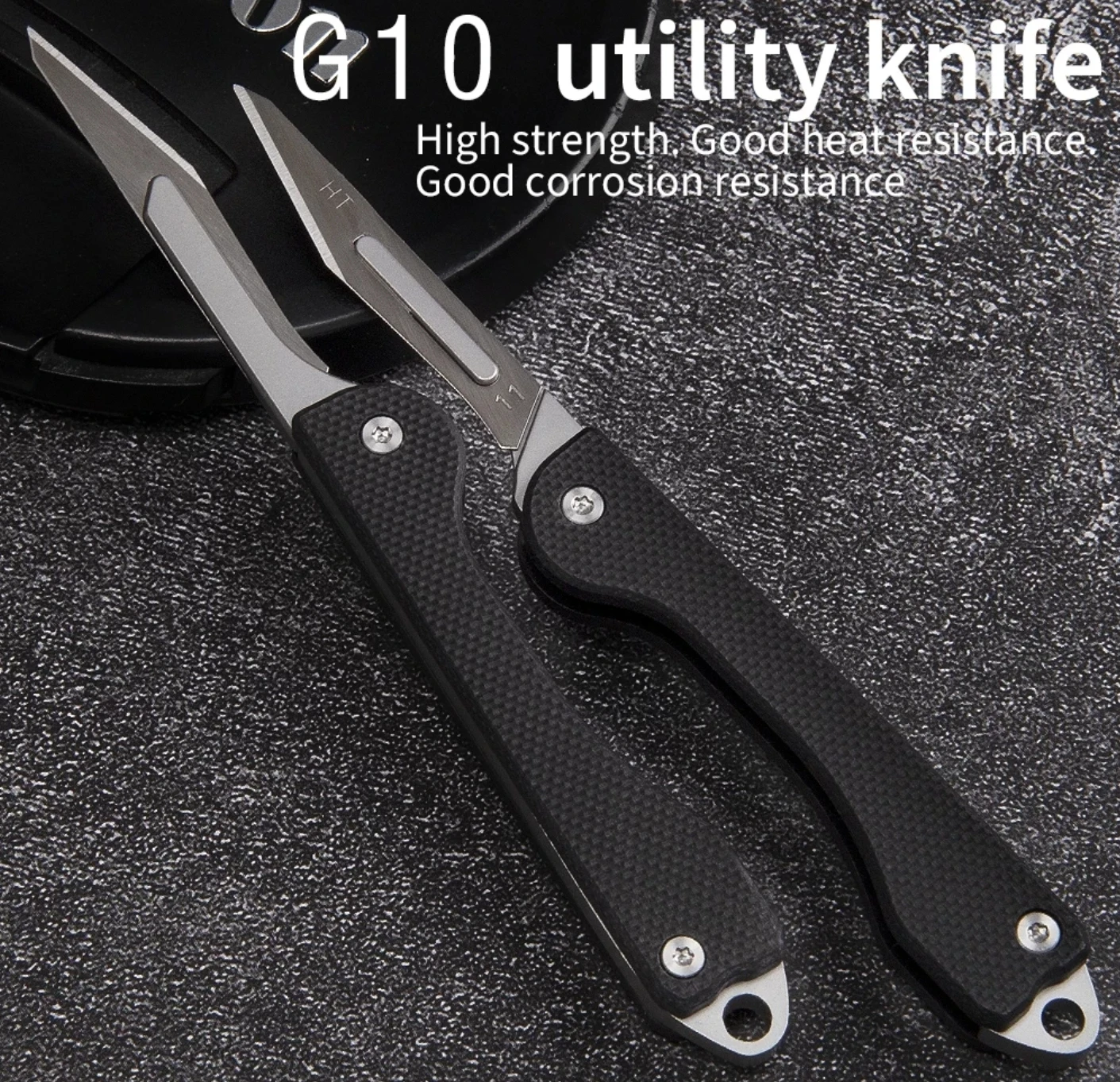 Imagem -04 - Folding Knife Keychain G10 Liga de Titânio Canivete Ferramenta de Auto-defesa Cirúrgica Lâmina Substituível Blad No.11 Aço Inoxidável