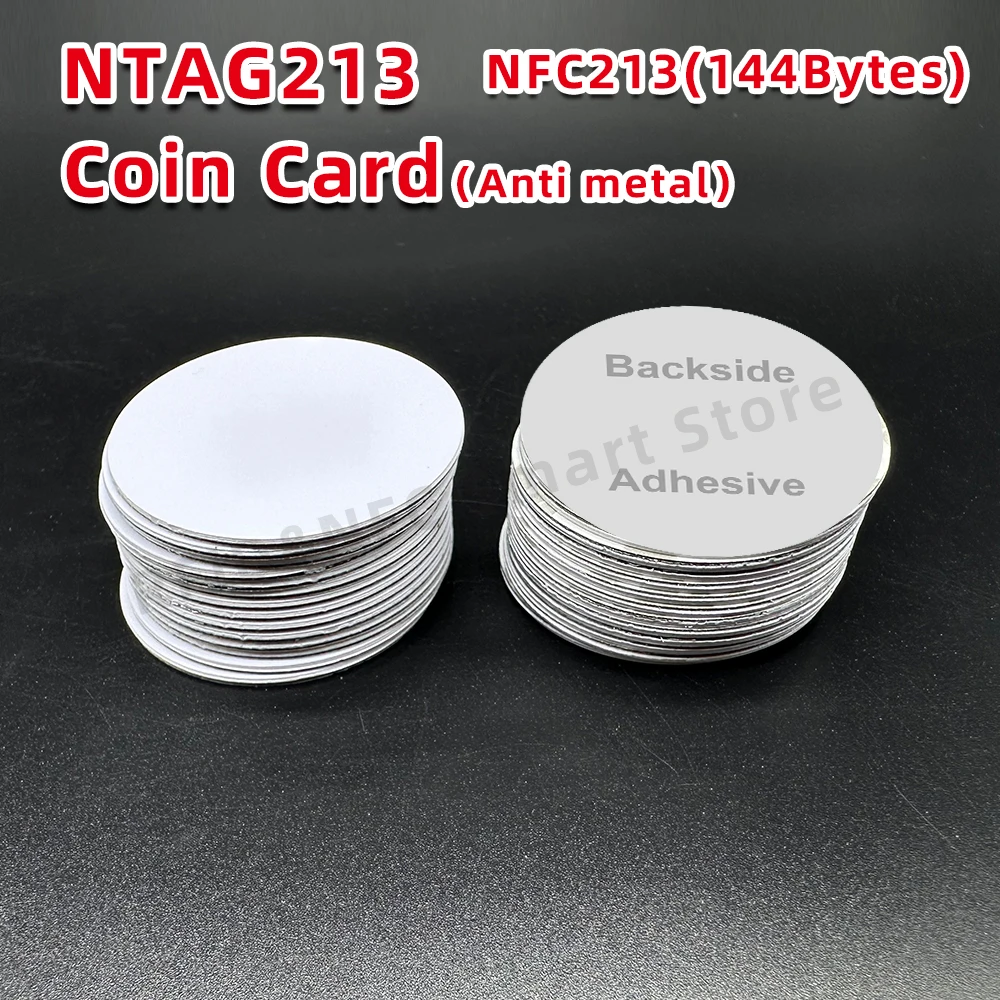 10/50/100pcs NTA-G 213 Anti-metal Coin Card Animal Crossing 13.56MHZ 35mm Universal Token Patrol with Adhesive RFID NFC Ntg213