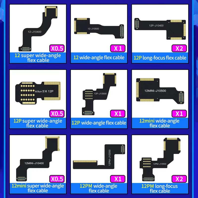 JCID AIXUN Kabel Fleksibel Kamera Belakang untuk IPhone 12/12Mini/12pro/12Promax/11/11PRO/11PROMAX/XSMA/XS/X/8P/8/7P/7G Kabel Kabel Kosong