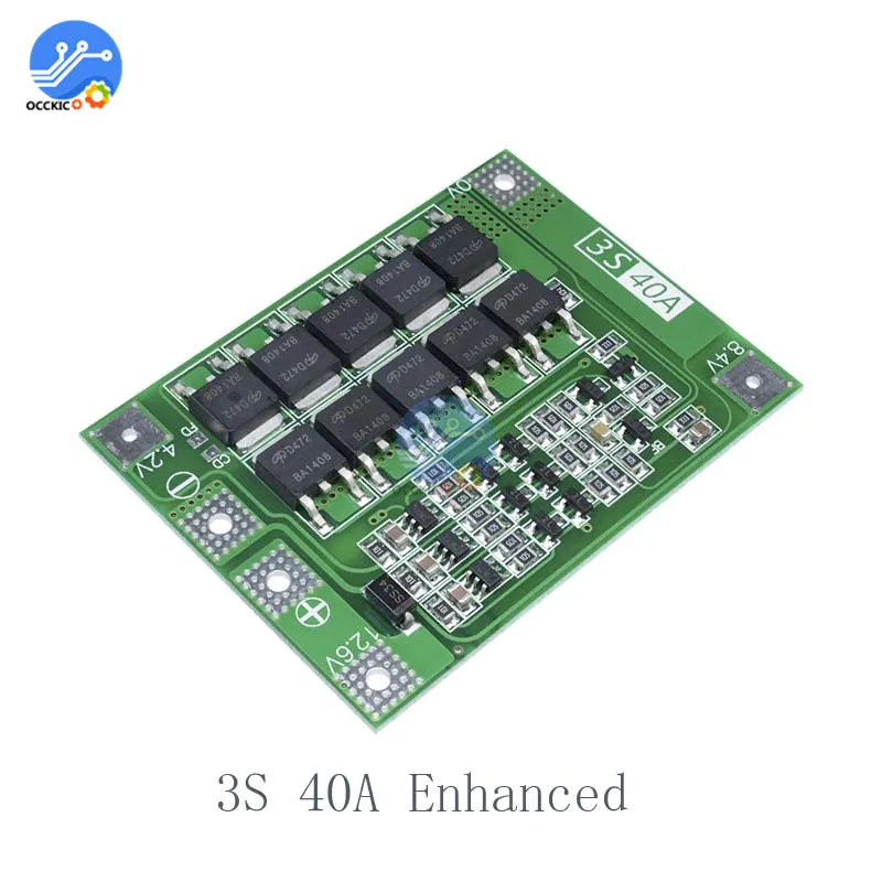 BMS 3S 4S 40A 60A akumulator litowo-jonowy ładowarka akumulatorów litowych płyta ochronna 18650 dla silnik do wiertarki 11.1V 12.6V/14.8V 16.8V